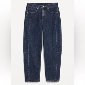High Waisted Barrel Ankle Jeans